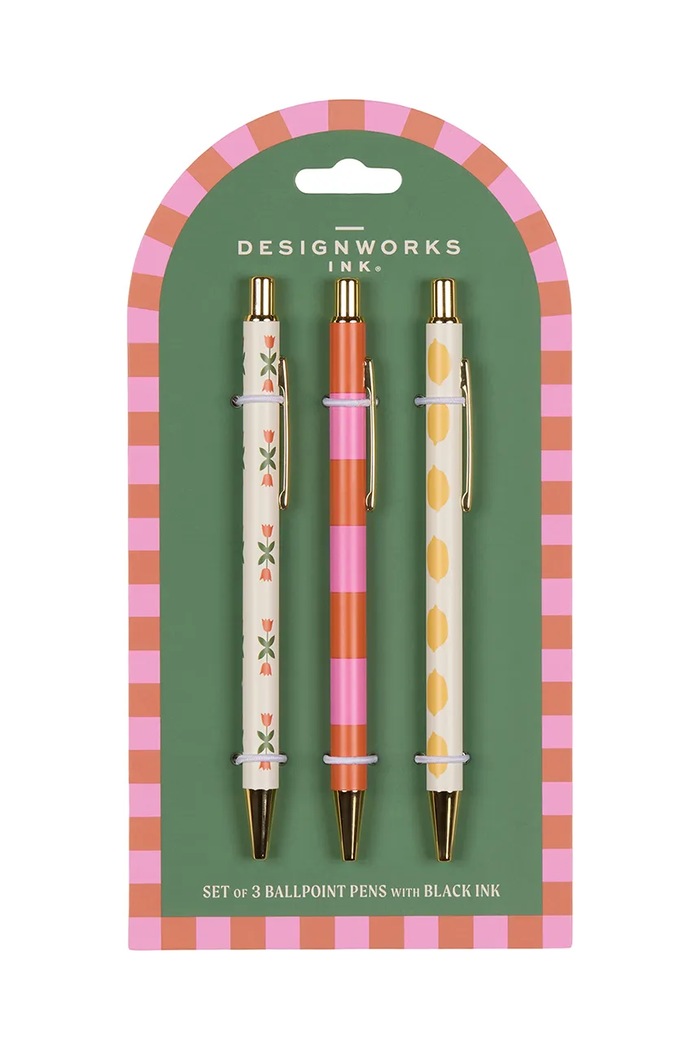 Designworks Ink Set de pixuri Flower, Stripe, Lemon 3-pack multicolor SBP.1001EU
