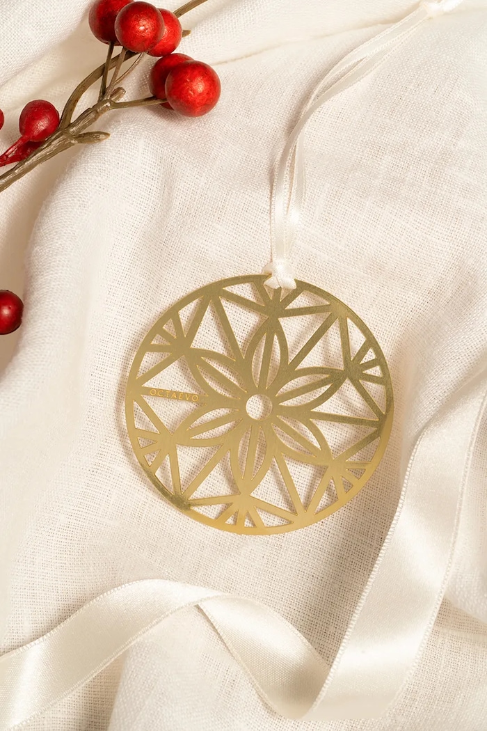 Octaevo filă la cărți Christmas Bauble 5 x 10 cm galben OBMCB1.25