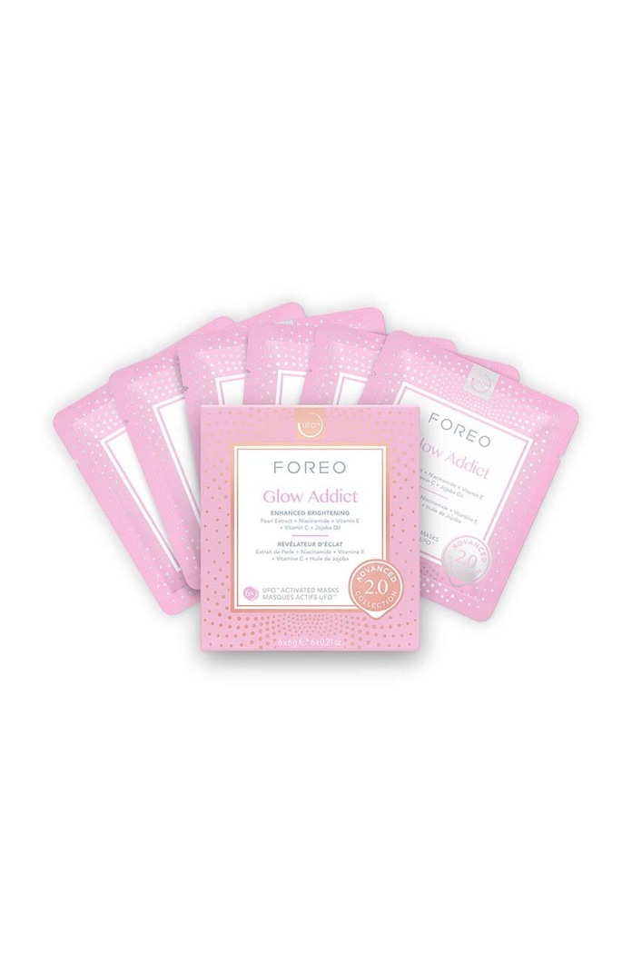 FOREO mască pentru luminozitate UFO Masks Glow Addict 2.0 6-pack roz F1023