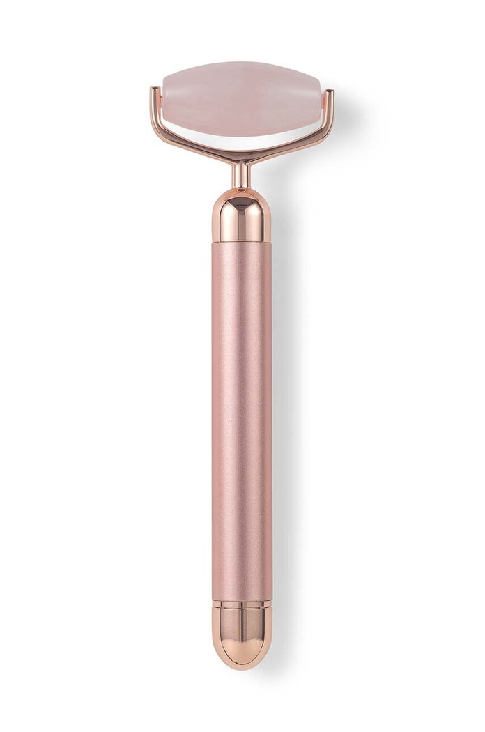 Vibrační roller pro masáž obličeje Zoë Ayla Electric Vibrating Noiseles Rose Quartz růžová EL.ROLLRQ.BW