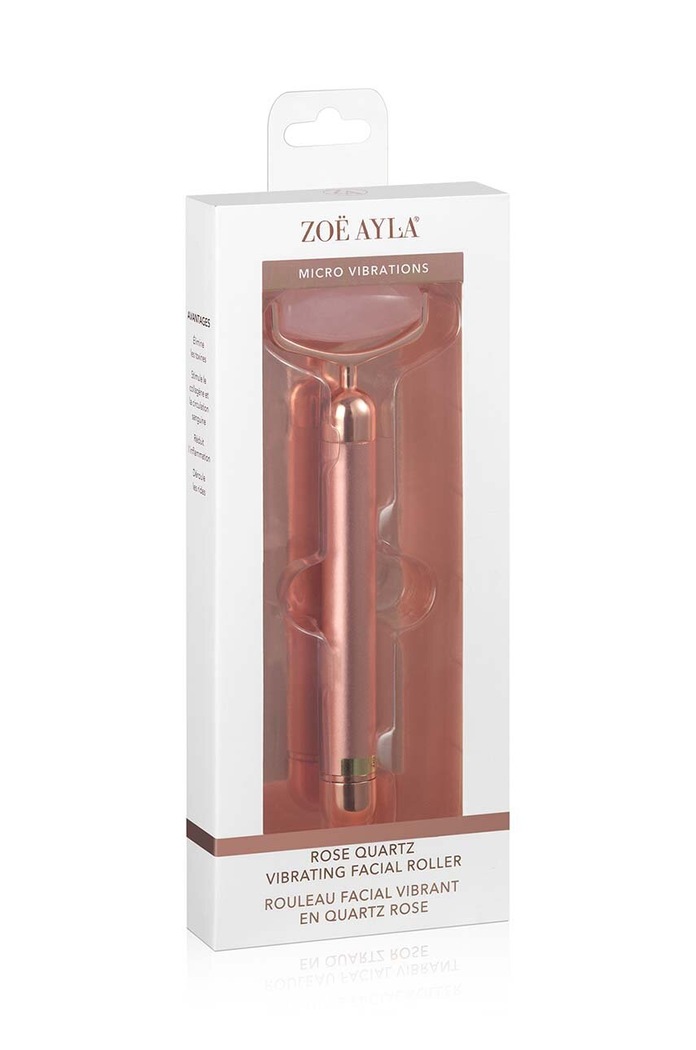 Home SPA Vibrační roller pro masáž obličeje Zoë Ayla Electric Vibrating Noiseles Rose Quartz EL.ROLLRQ.BW růžová