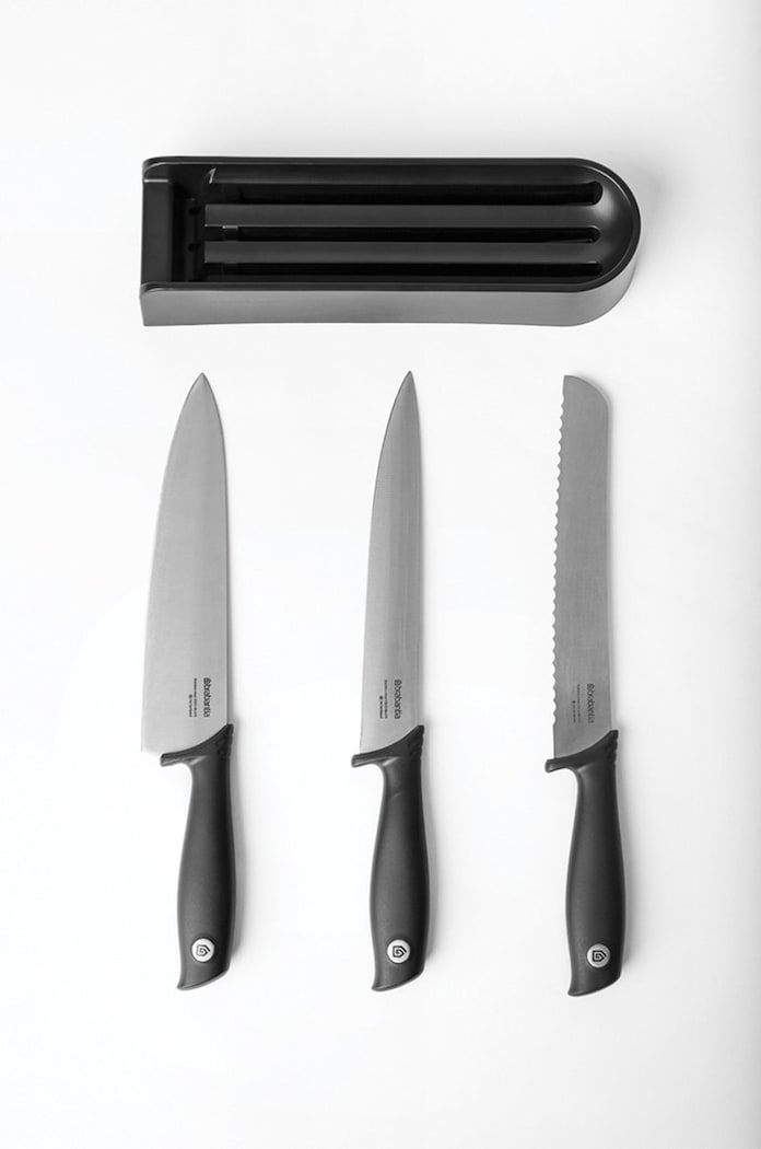 Brabantia zestaw noży z organizerem (3-pack) szary 123023
