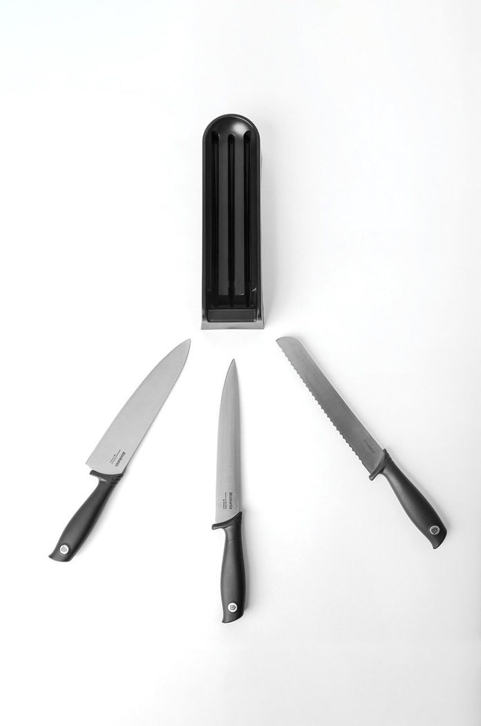 Brabantia zestaw noży z organizerem (3-pack) 123023 szary AA00
