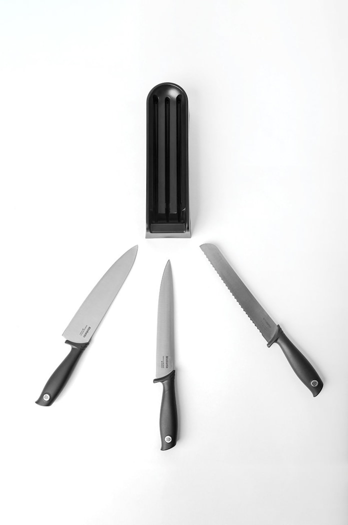 Brabantia zestaw noży z organizerem (3-pack) 123023 szary AA00