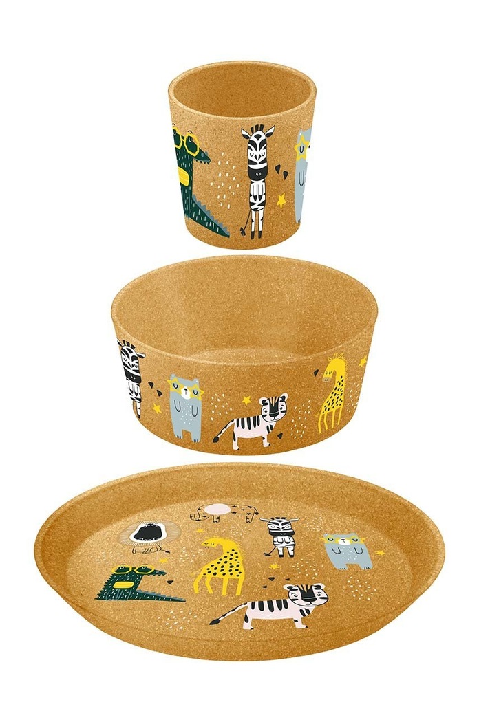 Koziol sada pro dítě: talíř, miska, hrnek (3-pack) béžová 1438702
