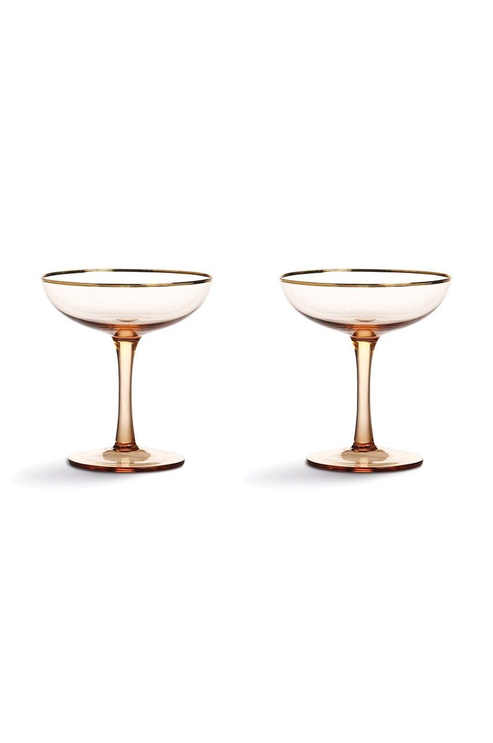 &k amsterdam Комплект чаши за шампанско Coupe Champagne (2 броя) розов 325.01