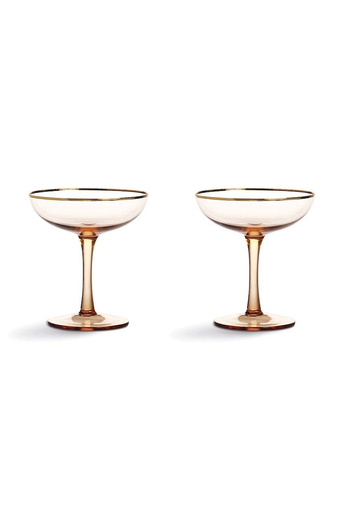 &k amsterdam Комплект чаши за шампанско Coupe Champagne (2 броя) розов 325.01