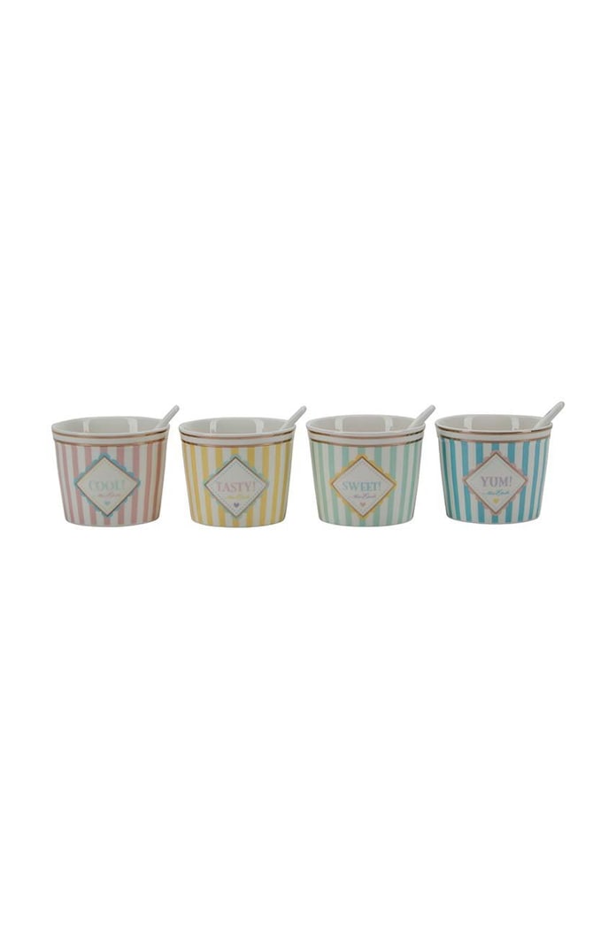 Miss Etoile sada zmrzlinových pohárů se lžičkami (4-pack) vícebarevná 4976086