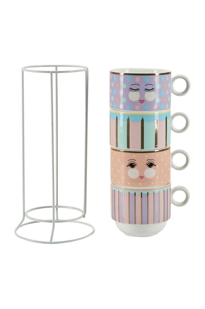 Miss Etoile sada hrnků se stojánkem (4-pack) 4977256 vícebarevná AA00