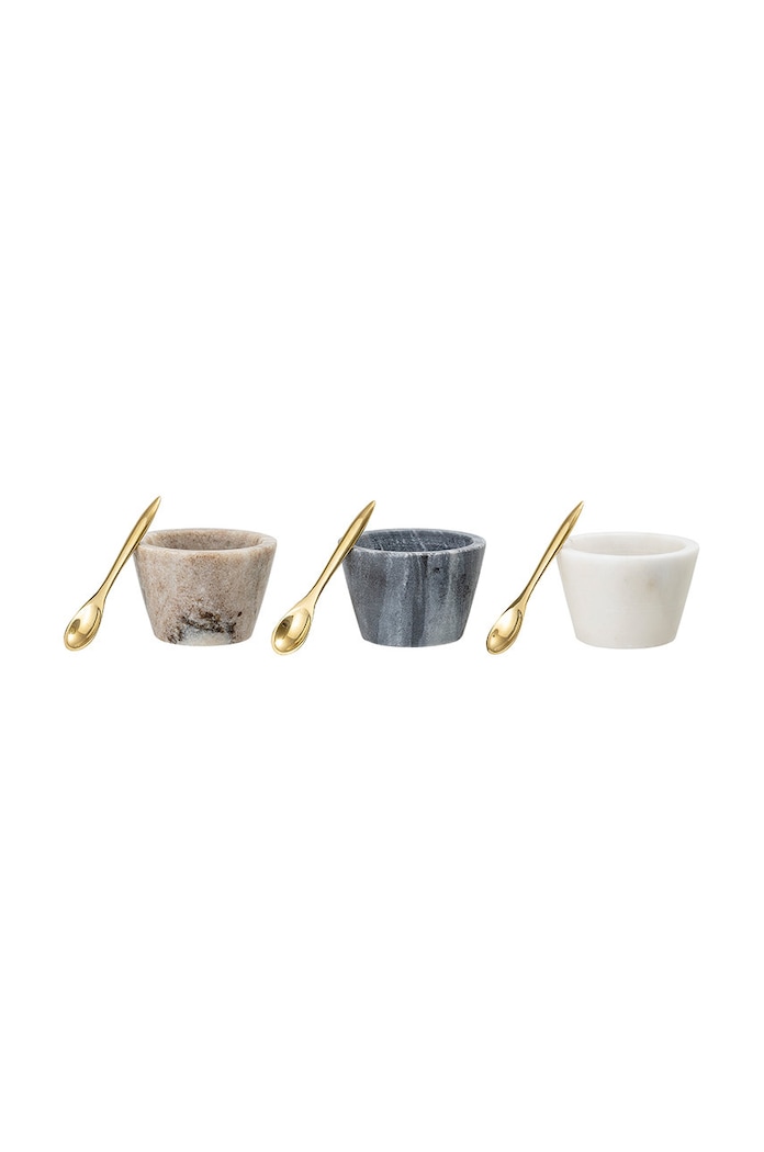 Bloomingville Zestaw miseczek na sól z łyżeczkami Rosamynthe Salt Jar (3-pack) multicolor 82044250.Komplet