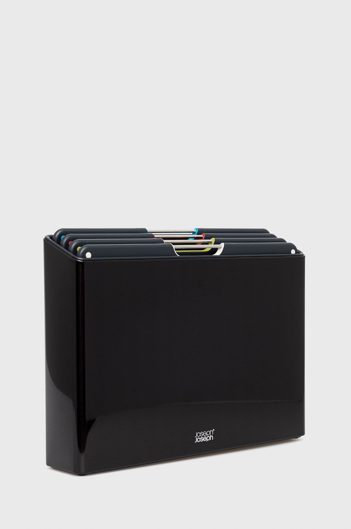 Joseph Joseph súprava dosiek na krájanie v organizéri Carbon Folio Steel (5-pak) čierna 60171