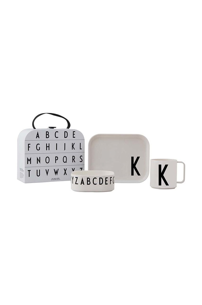 Design Letters set per la colazione per bambini Classics in a suitcase K pacco da 4 bianco 20201500K