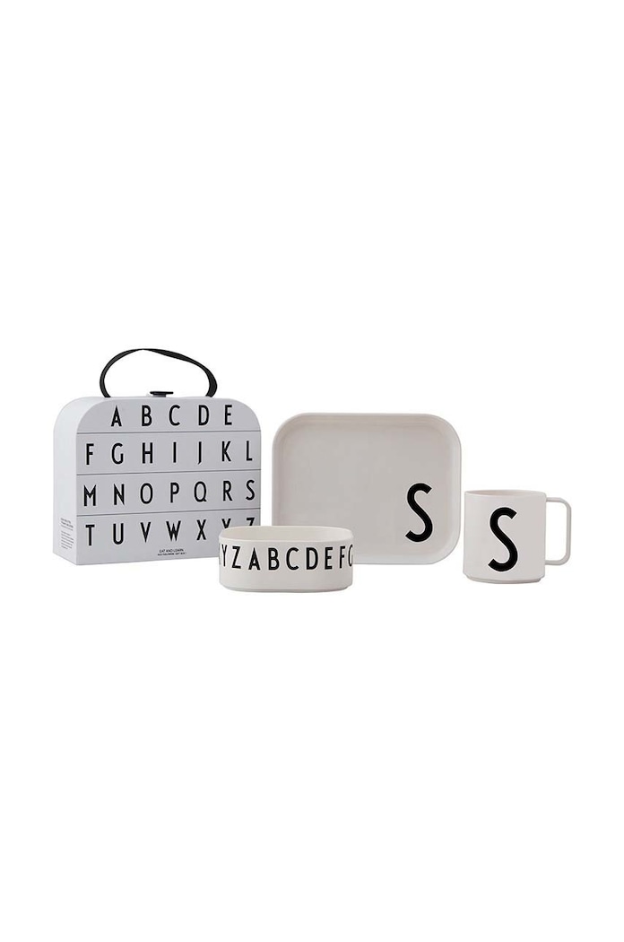 Παιδικό σετ πρωινού Design Letters Classics in a suitcase S 4-pack λευκό 20201500S