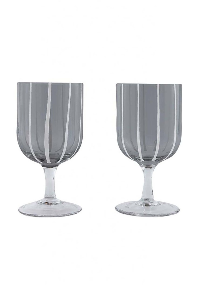 Sada sklenic na víno OYOY Mizu 350 ml 2-pack šedá L300547