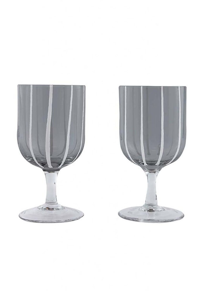 Sada sklenic na víno OYOY Mizu 350 ml 2-pack šedá L300547