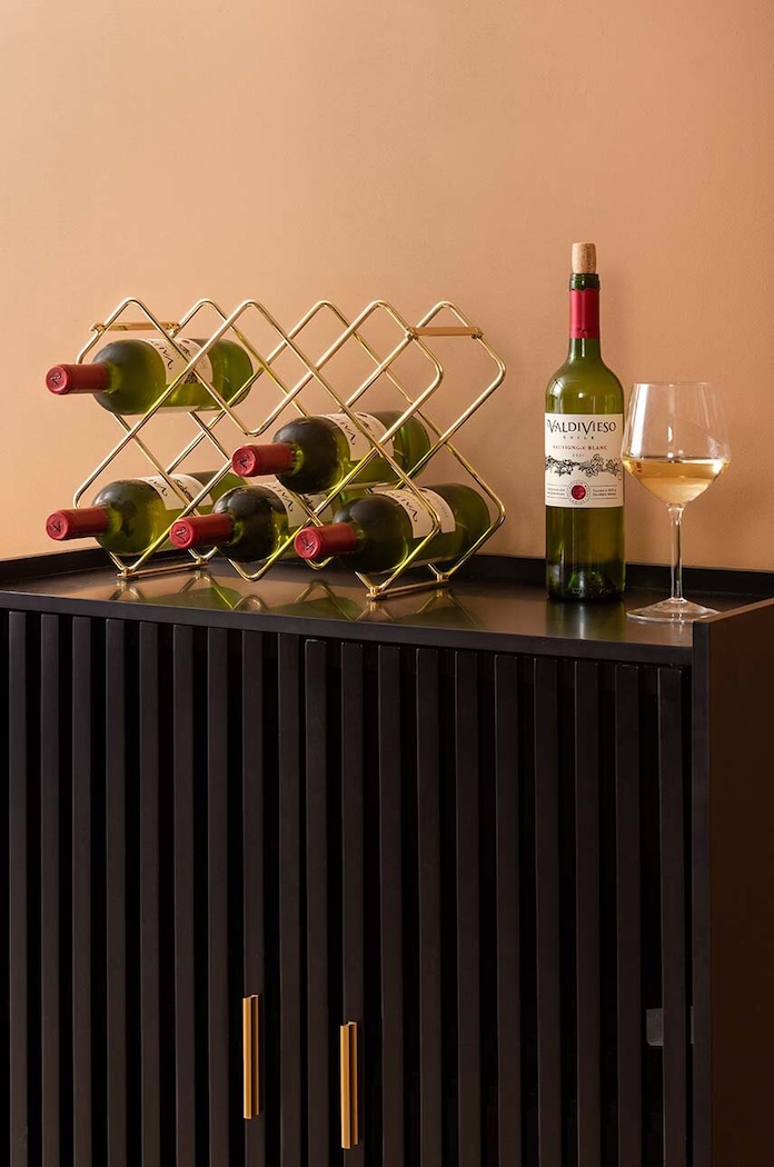 Stojalo za vino Present Time rumena PT3972GD