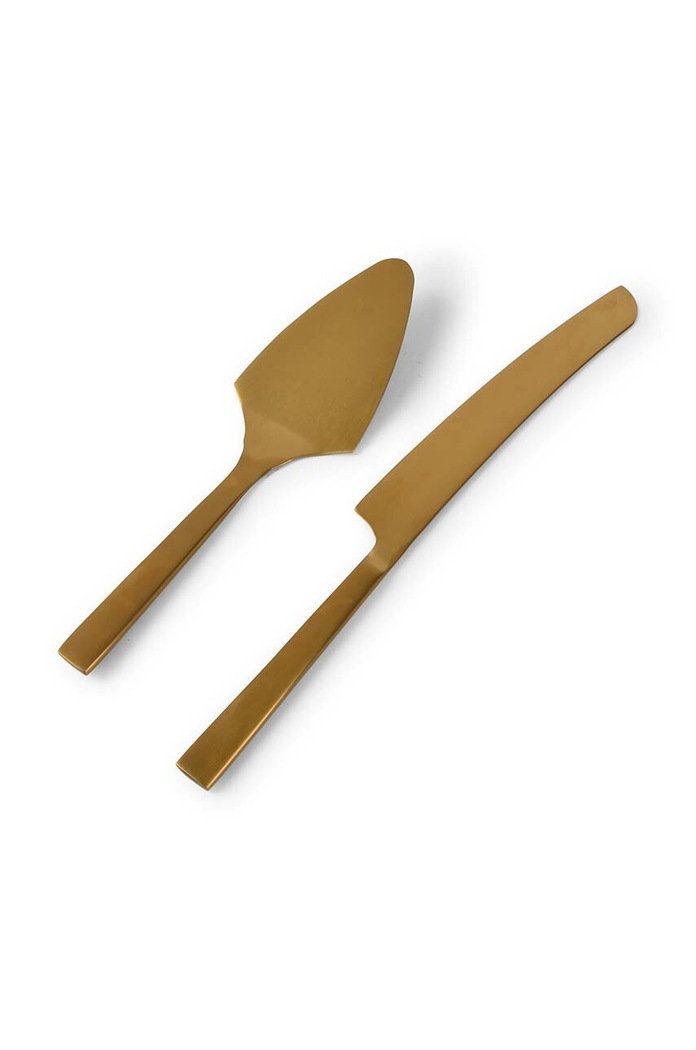 Salt&Pepper łopatka i nóż do ciasta Equip 2-pack żółty 823472