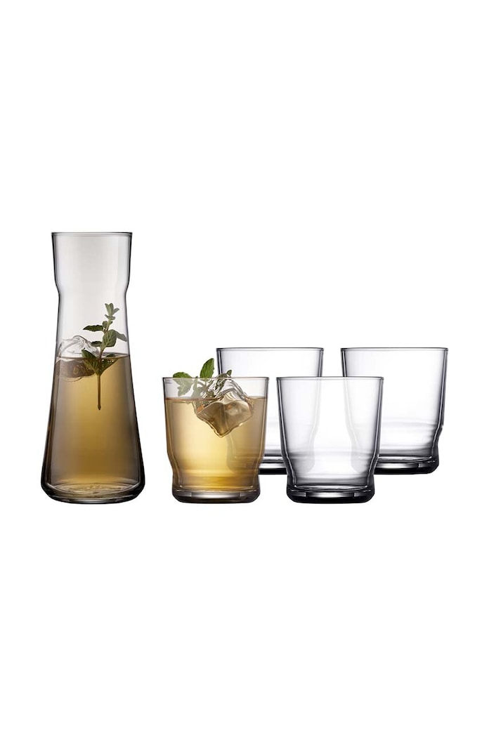 Set karafy a sklenic na vodu Lyngby Lissabon 1 L / 350 ml 5-pack průhledná 15767
