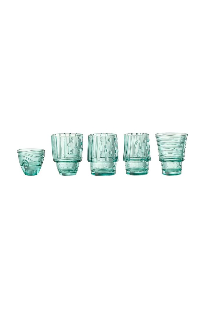 Sada skleniček J-Line Fish Cups 5-pack 23562 tyrkysová AA00