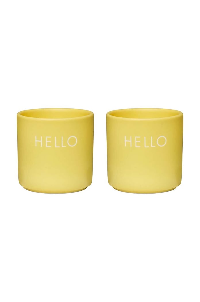 Set kozarcev za jajca Design Letters Yello Hello 2-pack rumena 10101021YELLOHELLO