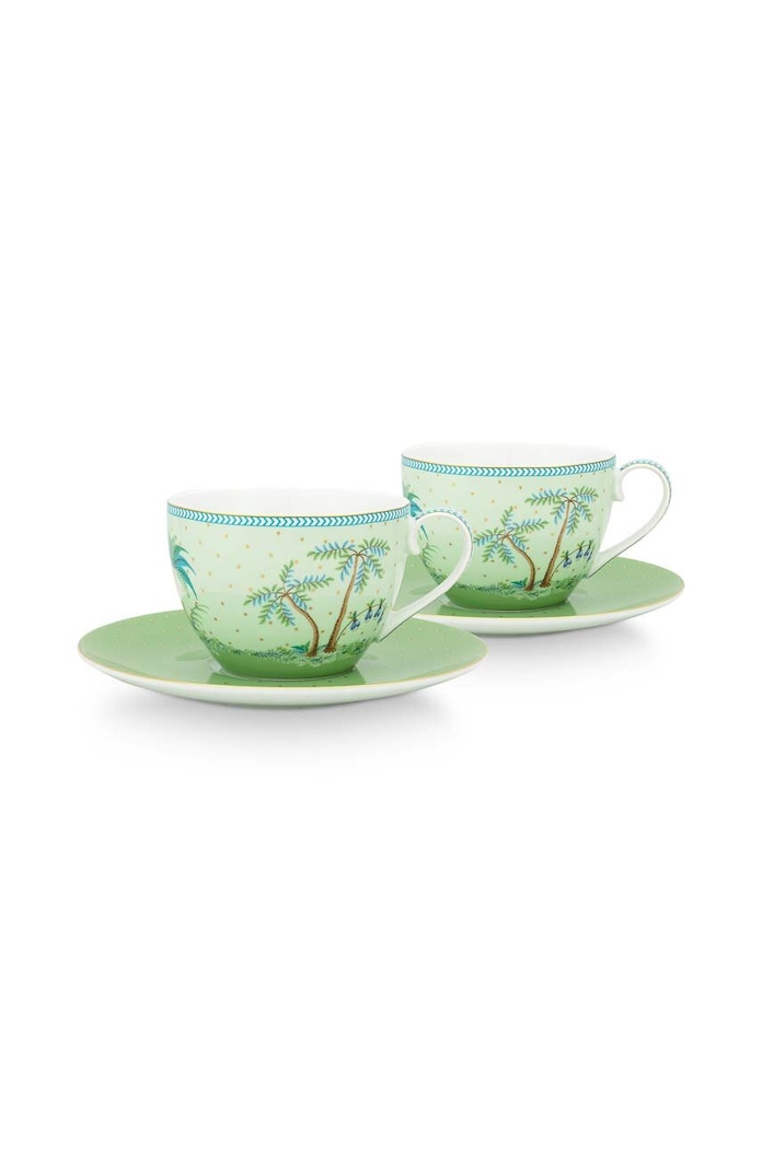 Pip Studio Zestaw filiżanek ze spodkami Jolie 2-pack multicolor 51.004.133
