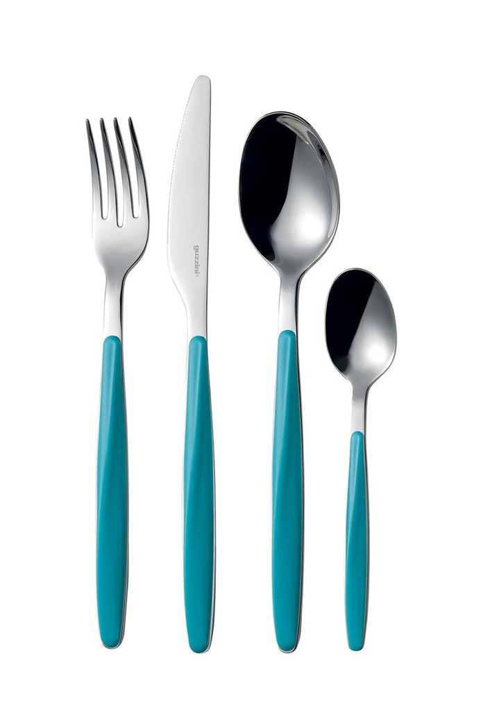 Set pribora za jelo za 6 osoba Guzzini My Fusion 24-pack tirkizna 110700138