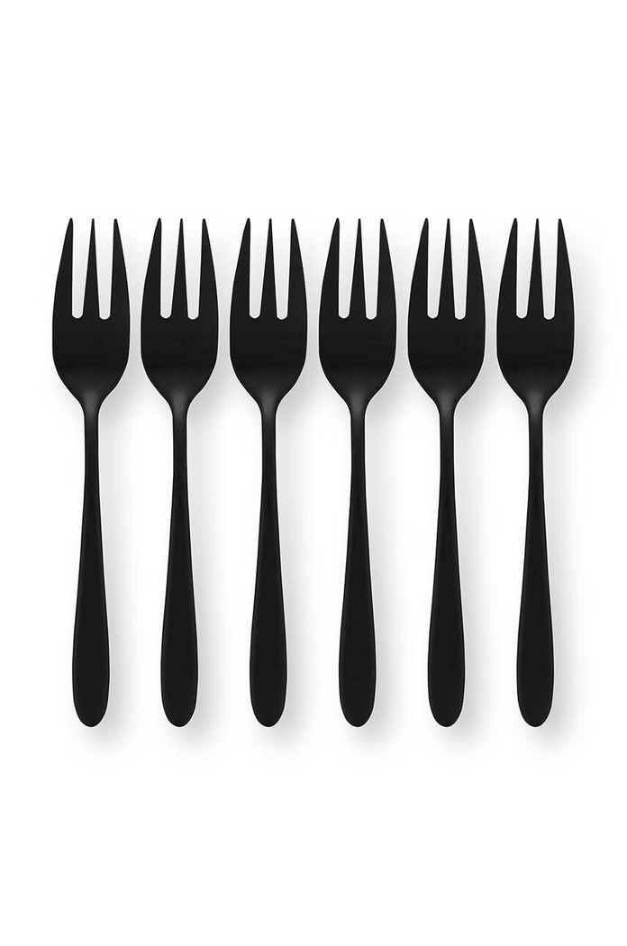 vtwonen set forchette da dessert pacco da 6 nero 52060109