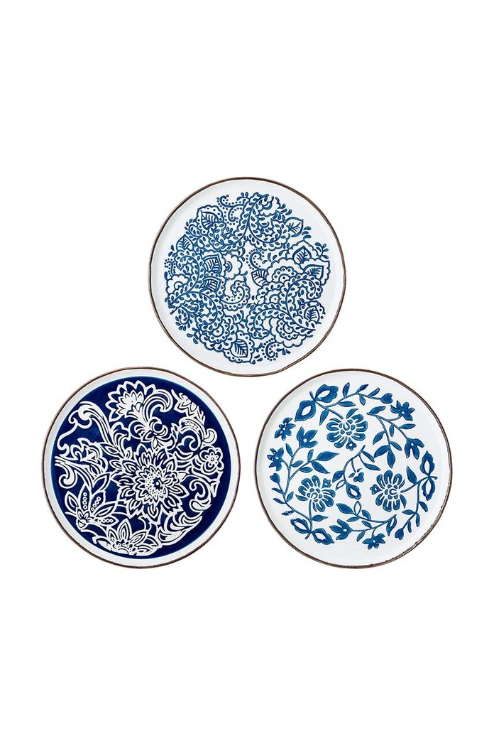 Bloomingville zestaw talerzy 3-pack multicolor 82045641