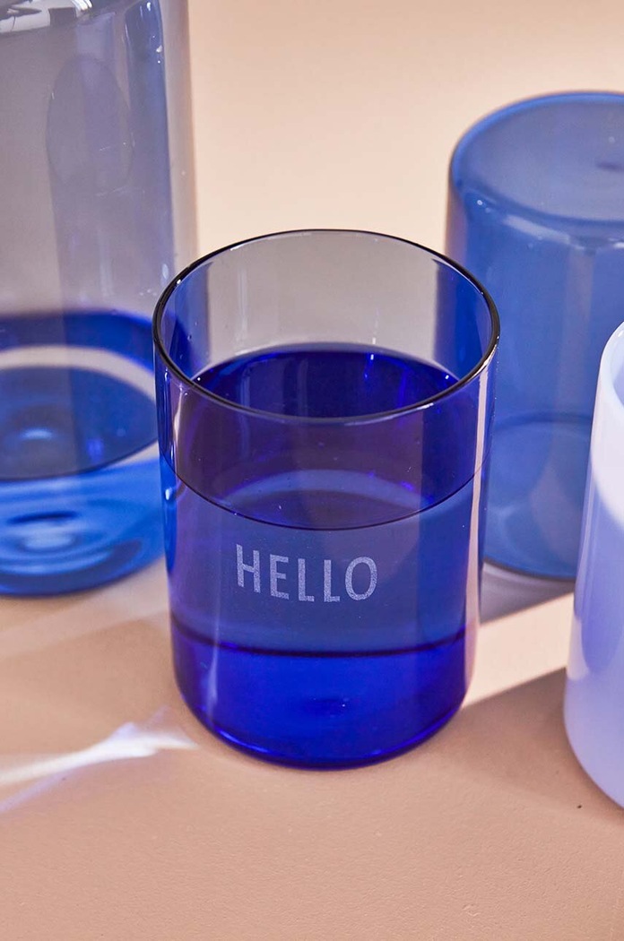 Design Letters sticlă Favourite Drinking 350 ml 10106000BLUEHELLO albastru AA00
