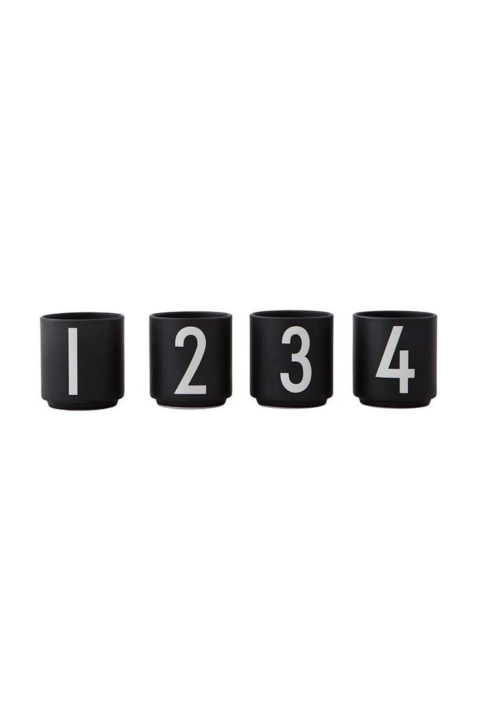 Design Letters set tazze Mini Cups pacco da 4 nero 10201302BLACK