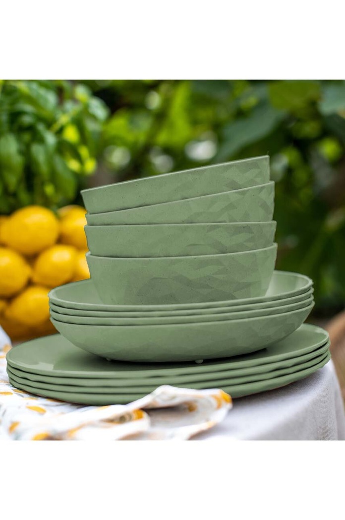 Kuhinja in bar Komplet jedilnih krožnikov Koziol Club Organic Nature 26 cm 4-pack 5005703 zelena
