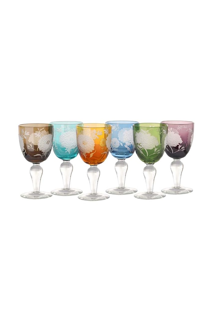 Pols Potten zestaw kieliszków Peony Multicolor 250 ml 6-pack multicolor 140.230.132