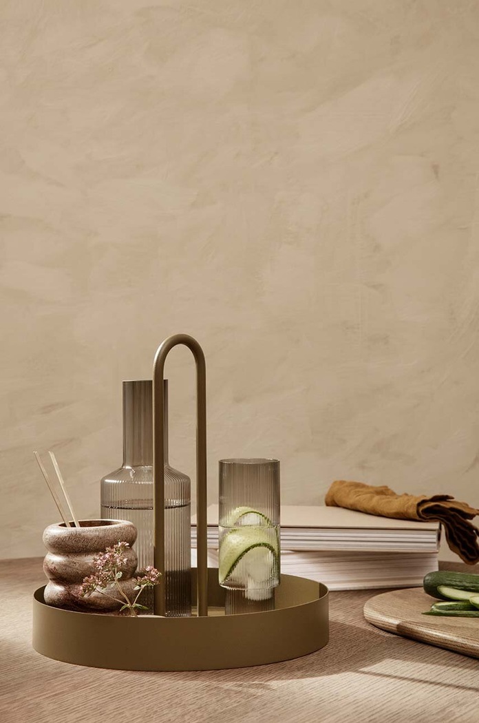 Σετ ποτηριών για ποτά ferm LIVING Ripple 300 ml 4-pack γκρί 100128112