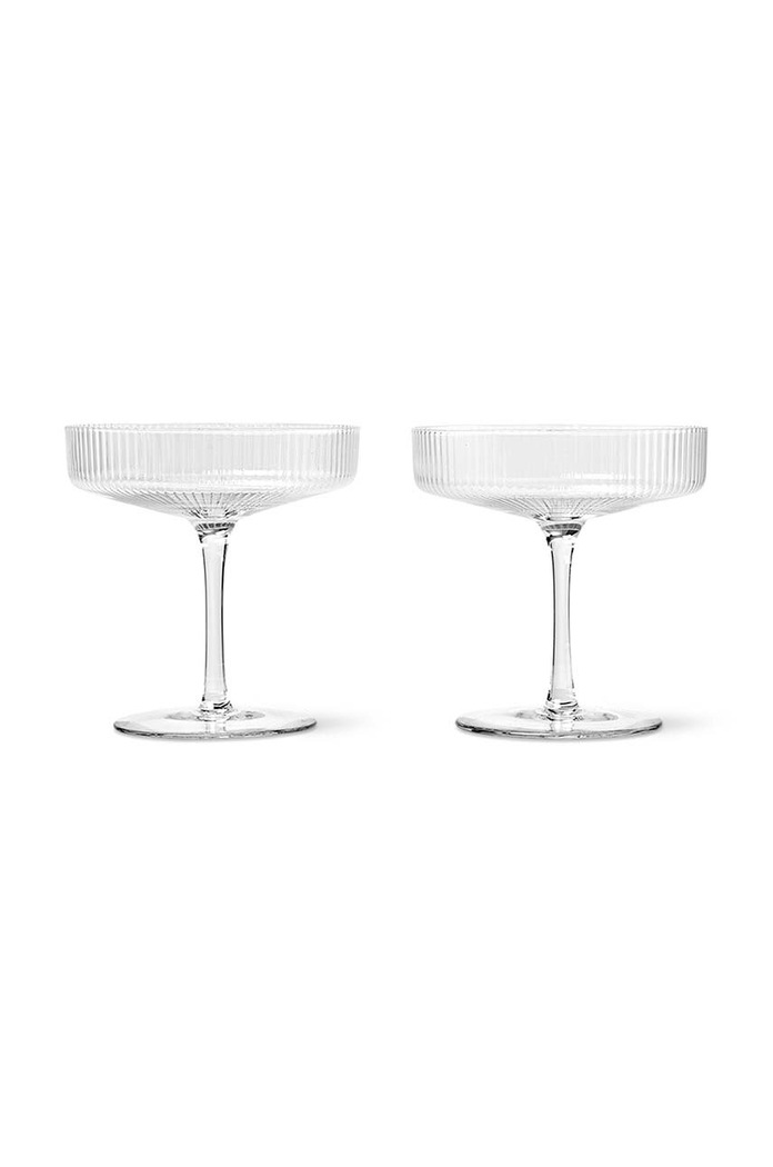 Pohár na šampanské ferm LIVING Ripple Champagne 150 ml 2-pak priesvitná 5444
