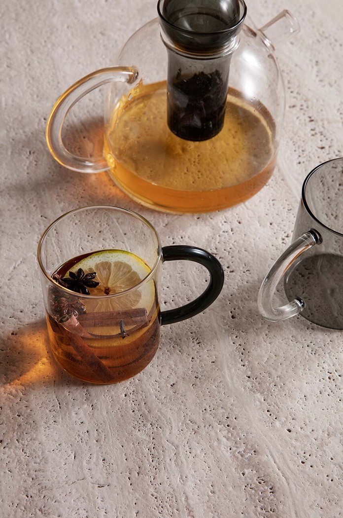 Kuchnia i bar ferm LIVING zestaw kubków Clea 340 ml 2-pack 100479211 transparentny