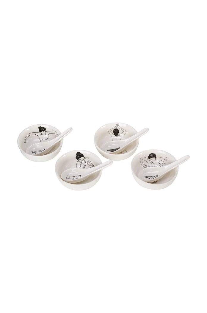 Набір мисок з ложками POLSPOTTEN Undressed Bowls 200 ml 4-pack білий 230.400.179