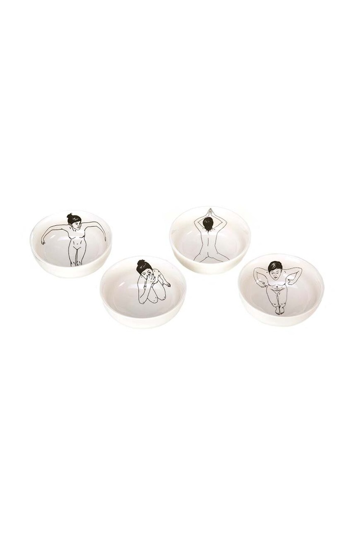 Набір мисок з ложками POLSPOTTEN Undressed Bowls 200 ml 4-pack 230.400.179 білий AA00