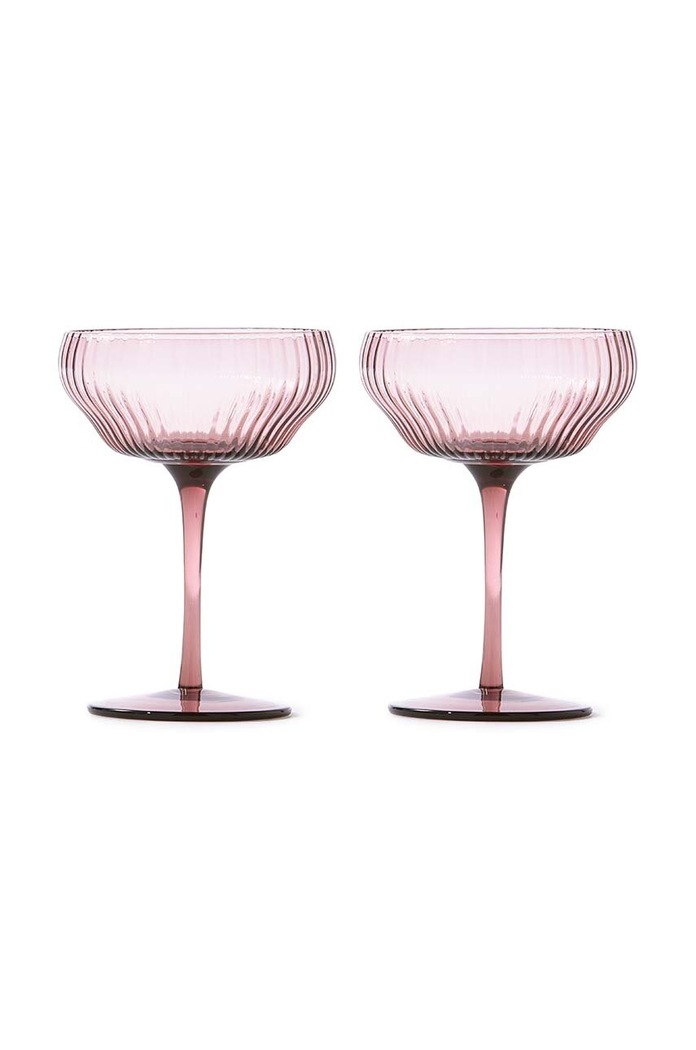 Komplet kozarcev za vino Pols Potten Pum Coupe Glasses 250 ml 2-pack roza 140.230.152