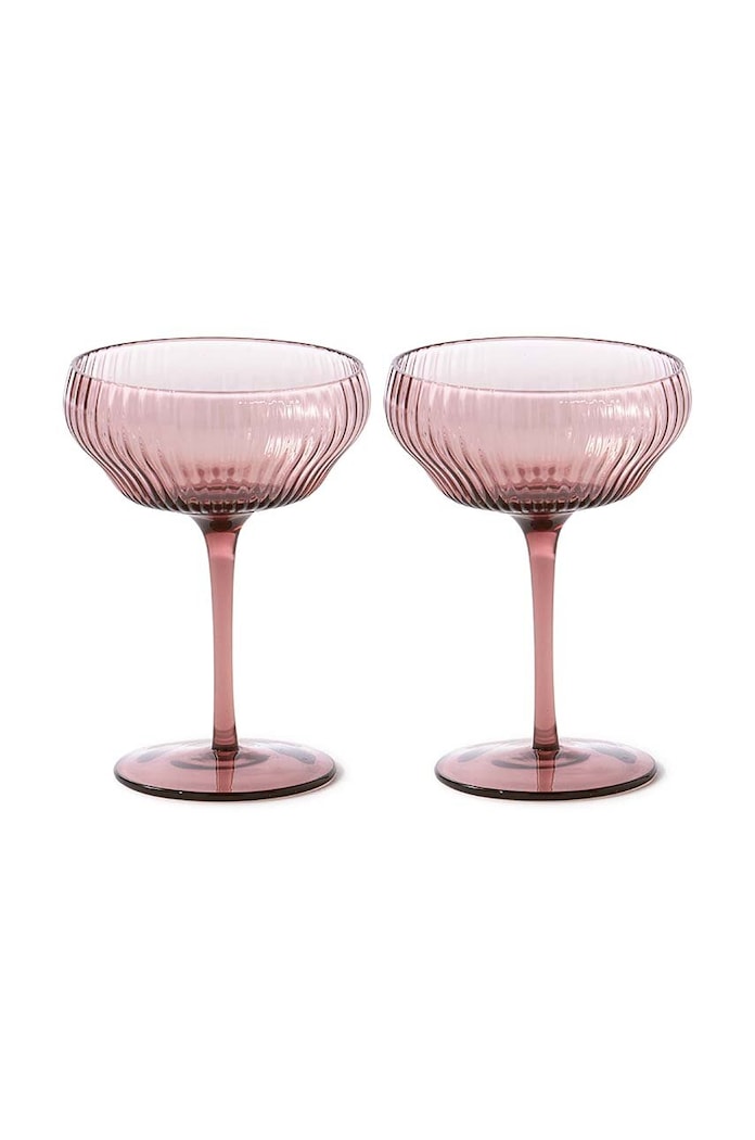 Komplet kozarcev za vino Pols Potten Pum Coupe Glasses 250 ml 2-pack 140.230.152 roza AA00