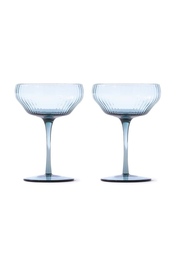 Komplet kozarcev za šampanjec Pols Potten Pum Coupe 250 ml 2-pack modra 140.230.151