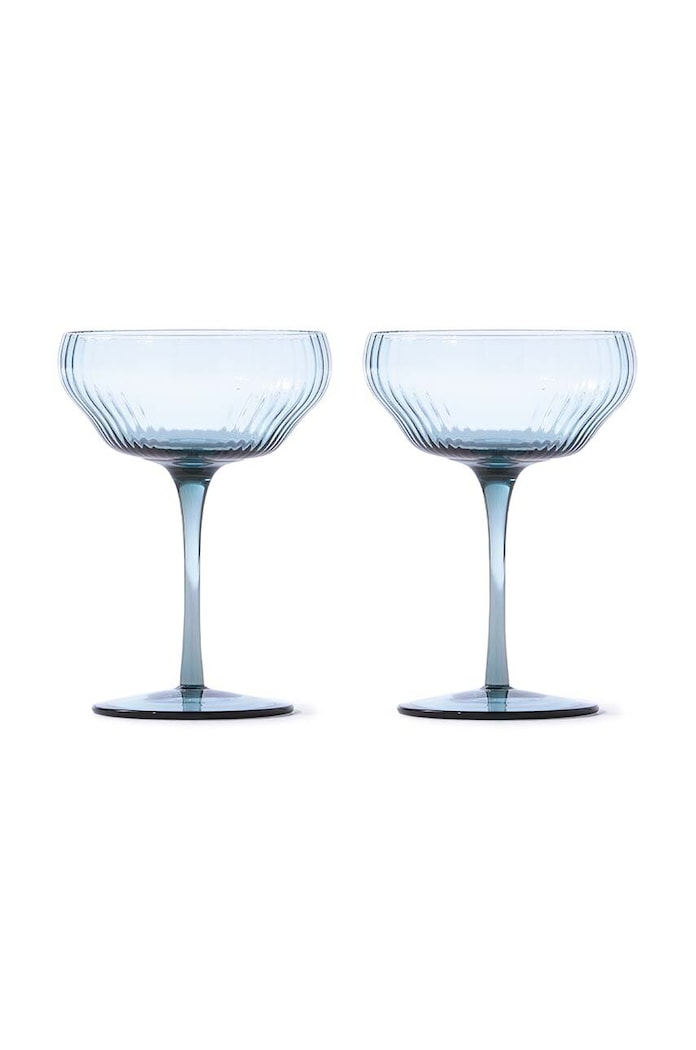 Komplet kozarcev za šampanjec Pols Potten Pum Coupe 250 ml 2-pack modra 140.230.151