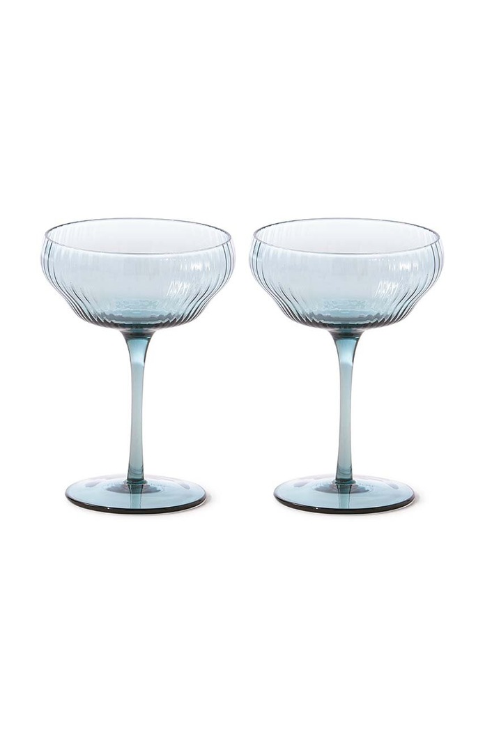 Komplet kozarcev za šampanjec Pols Potten Pum Coupe 250 ml 2-pack 140.230.151 modra AA00