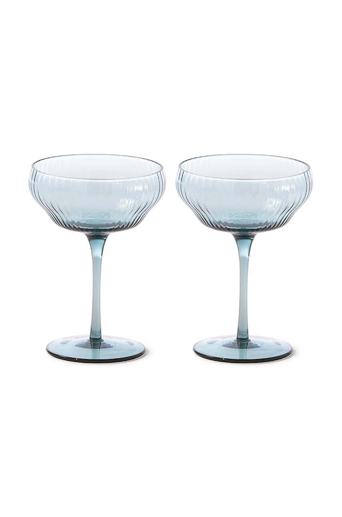 Komplet kozarcev za šampanjec Pols Potten Pum Coupe 250 ml 2-pack 140.230.151 modra AA00