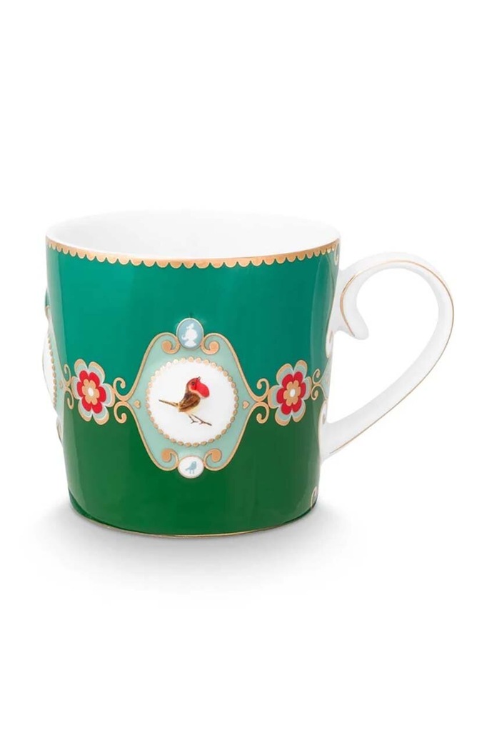 Pip Studio Ceașcă Love Birds Medallion 150 ml verde 51002471