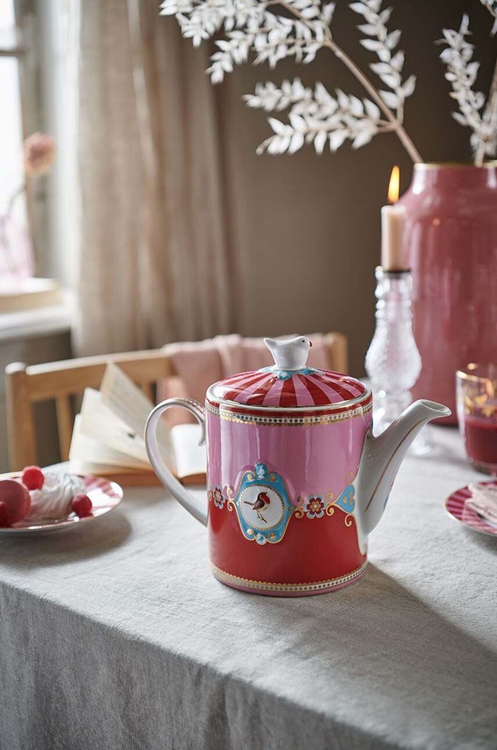 Pip Studio ceainic Love Birds Medallion 1,3 L 51005004 roz AA00