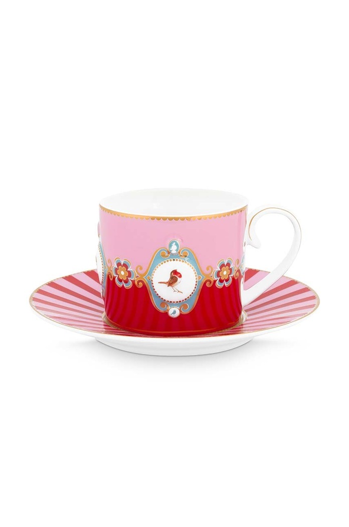 Šalica za kavu s tanjurićem Pip Studio Love Birds Medalli 200 ml šarena 51004012