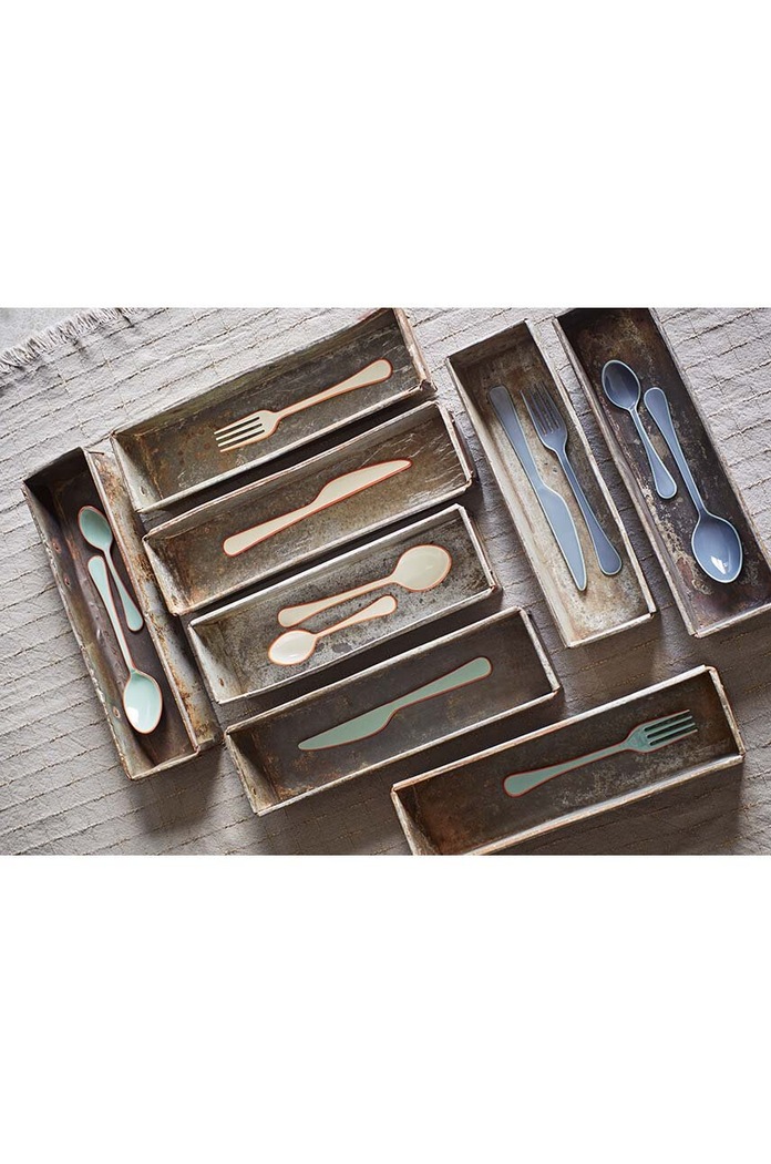 Madam Stoltz set de tacamuri Enamel Cutlery 4-pack 29089.B verde AA00