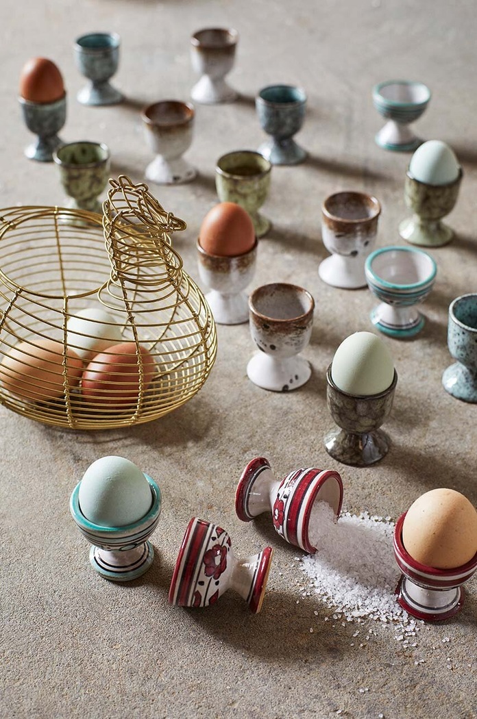 Pohár na vajíčko Madam Stoltz Stoneware 26F béžová AA00