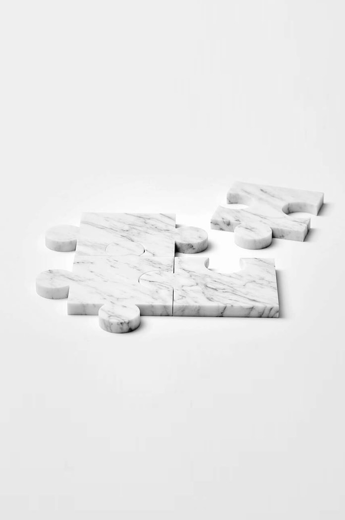 Bucătărie și bar Tre Product Mousepad Stonecut Puzzle 4-pack SPC194MW alb