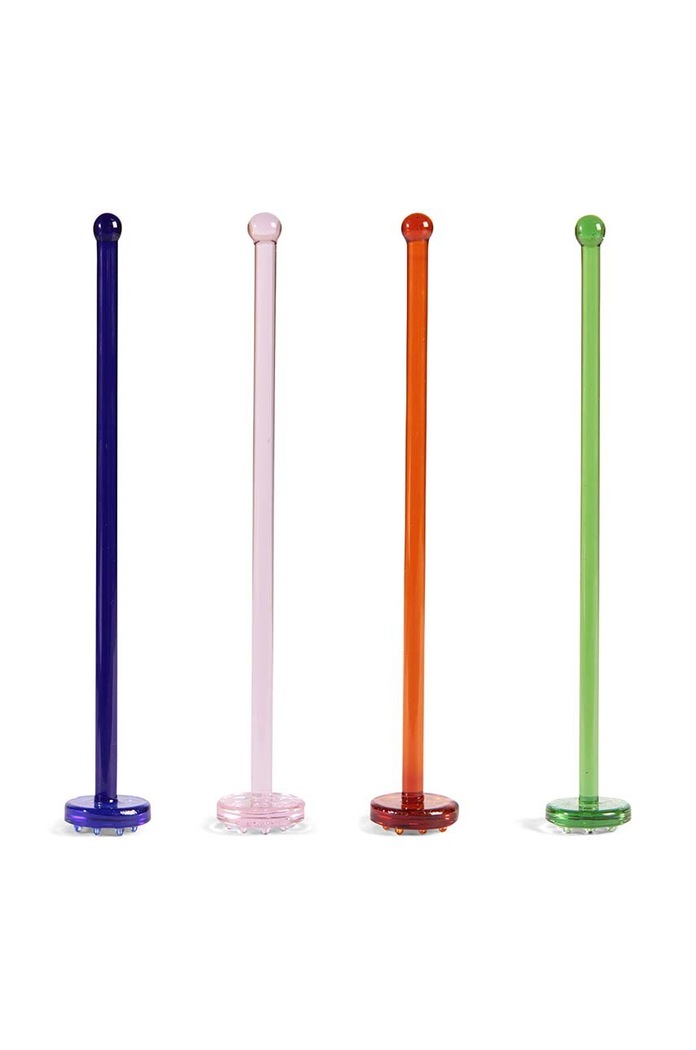 &k amsterdam agitatori per cocktail pacco da 4 multicolore 2174.04